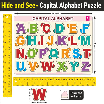 Wooden Hide and See Capital Alphabet Puzzle