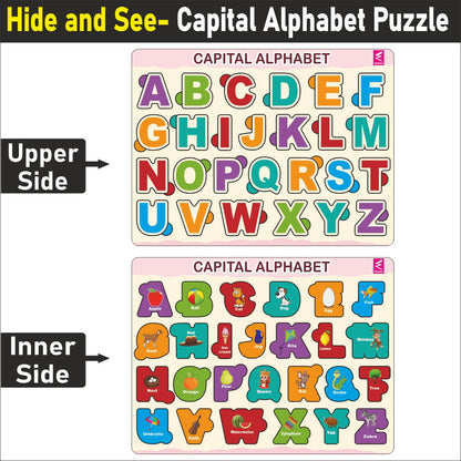 Wooden Hide and See Capital Alphabet Puzzle