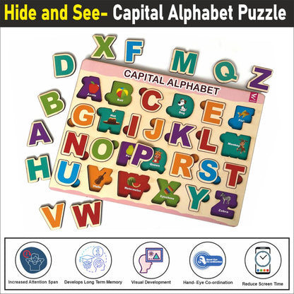 Wooden Hide and See Capital Alphabet Puzzle