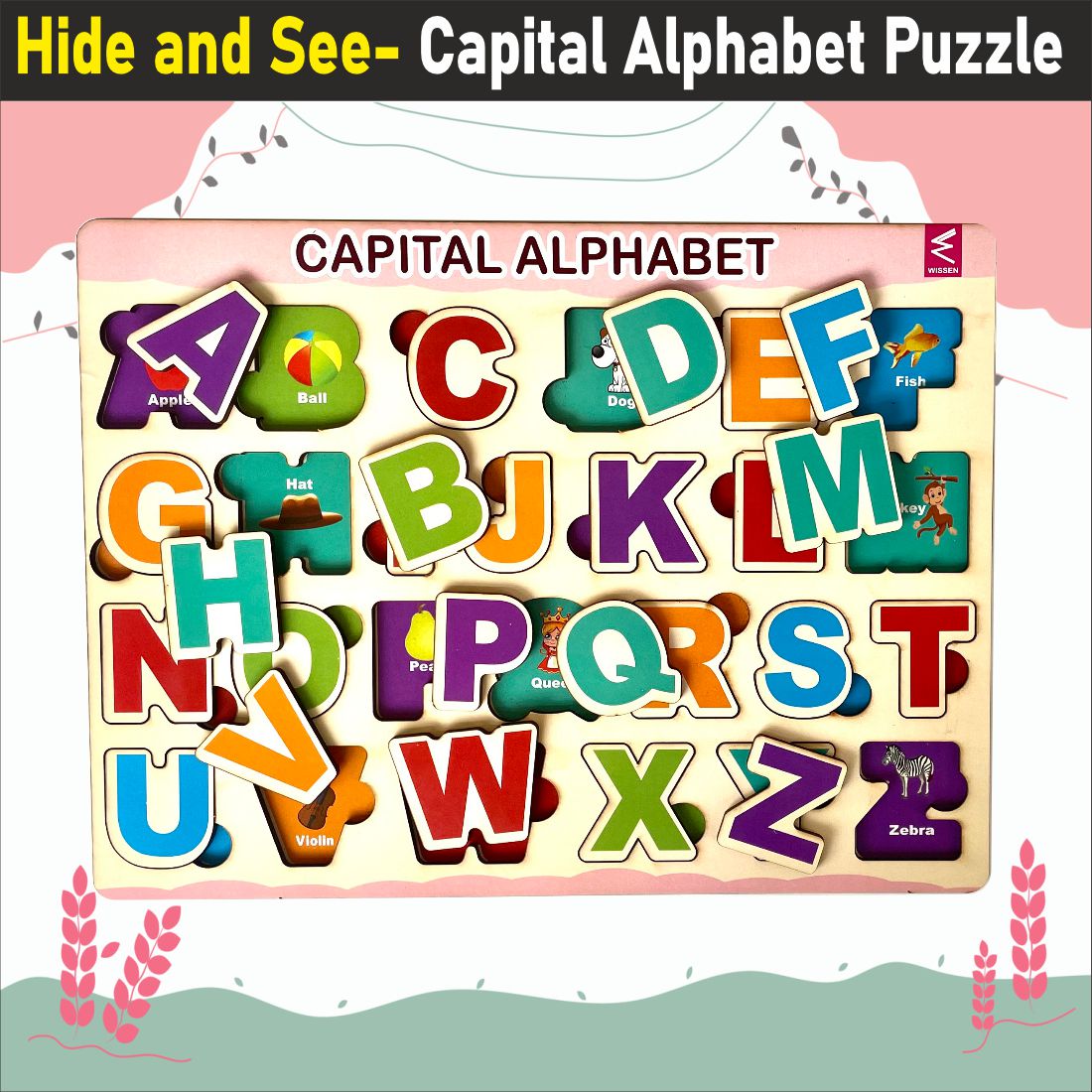 Wooden Hide and See Capital Alphabet Puzzle