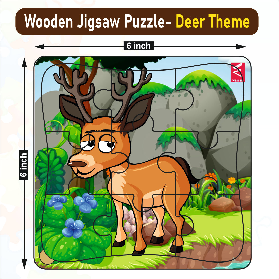 Wooden jigsaw Puzzle- 6*6 inch Deer Theme