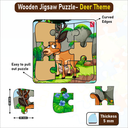 Wooden jigsaw Puzzle- 6*6 inch Deer Theme