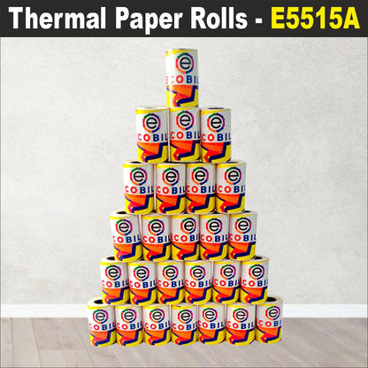 Ecobill Thermal paper Pack of 120 rolls POS till Cash Register Machine rolls -57 mm *32 mm dia -approx 13-14 m length roll- 50 gsm for printing receipt