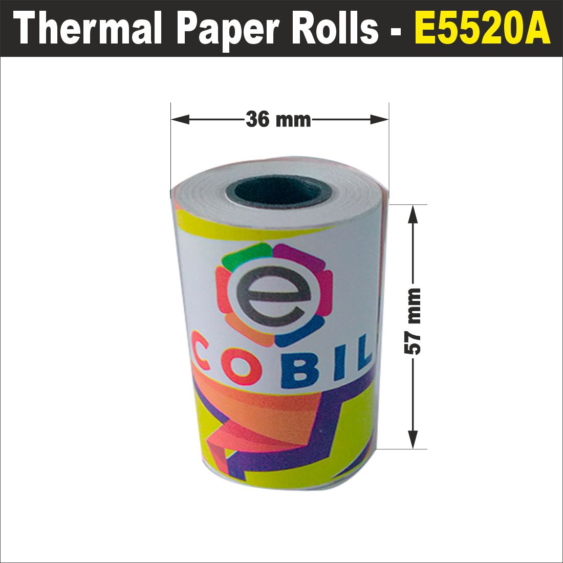 Ecobill Thermal paper Pack of 90 rolls POS till Cash Register Machine rolls -57 mm *36 mm dia -approx 18-19 m length roll- 50 gsm for printing receipt