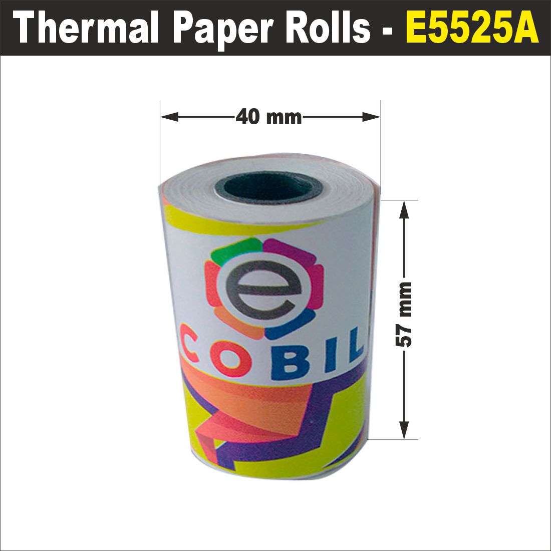 Ecobill Thermal paper Pack of 75 rolls POS till Cash Register Machine rolls -57 mm *40 mm dia -approx 23-25 m length roll- 50 gsm for printing receipt