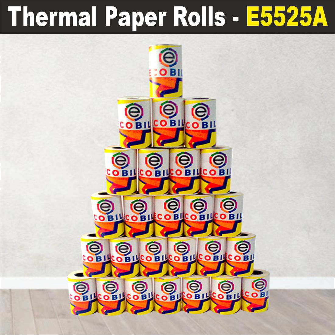 Ecobill Thermal paper Pack of 75 rolls POS till Cash Register Machine rolls -57 mm *40 mm dia -approx 23-25 m length roll- 50 gsm for printing receipt