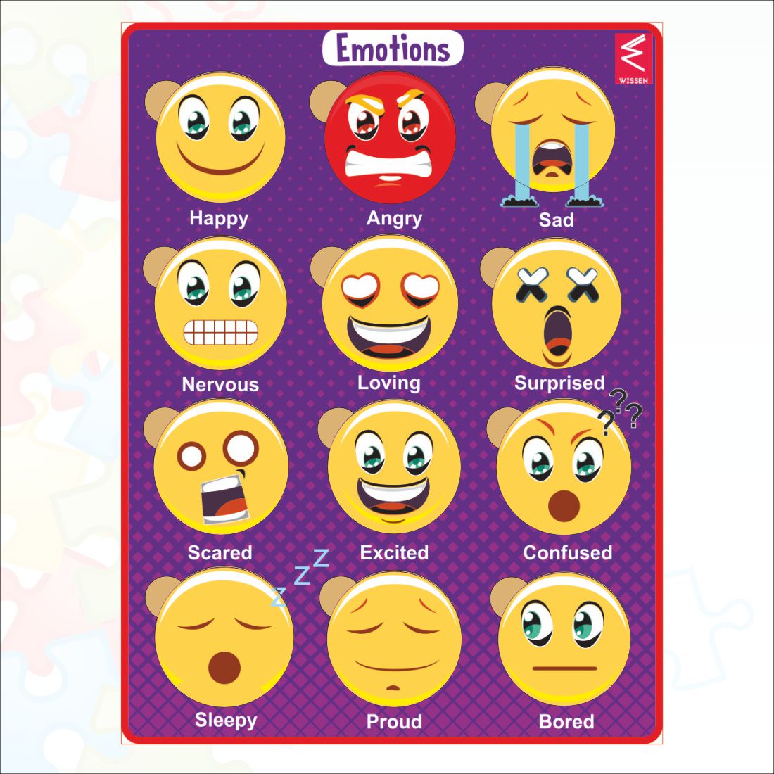 Wooden Emotions learning Educational Puzzle-12*9 inch