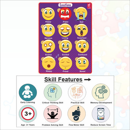 Wooden Emotions learning Educational Puzzle-12*9 inch