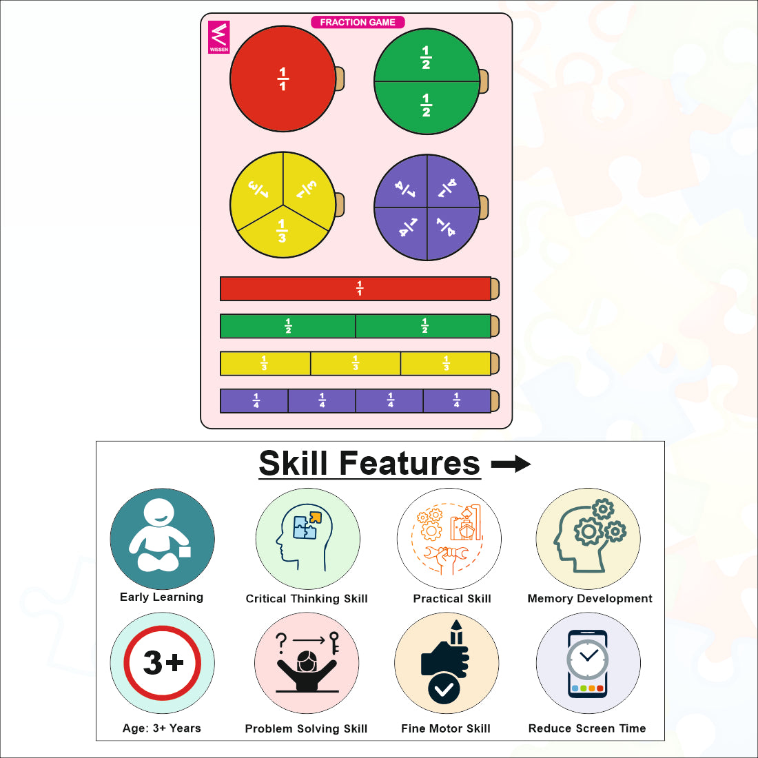 Wooden Wooden Fractions Game