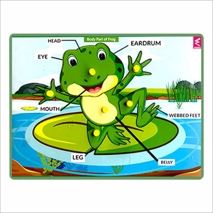 Wooden FROG parts Peg board puzzle- 12*9 inch