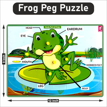 Wooden FROG parts Peg board puzzle- 12*9 inch