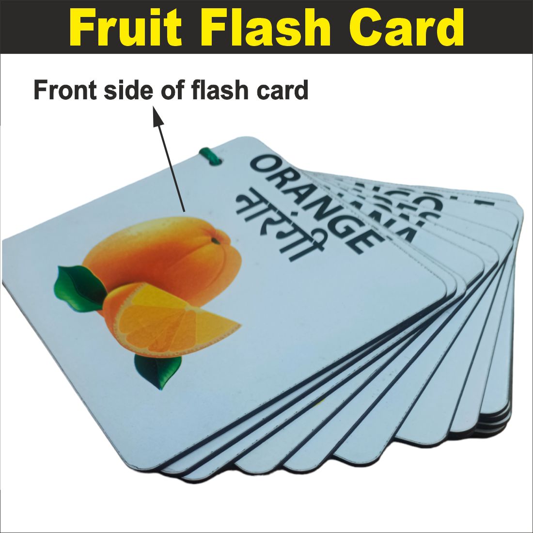 Wooden (MDF) Fruits  Learning Flash card with lacing thread.