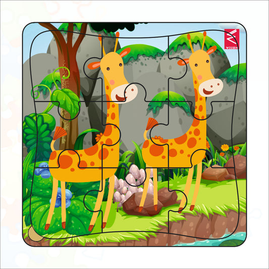 Wooden jigsaw Puzzle- 6*6 inch Giraffe Theme