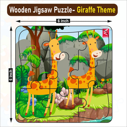 Wooden jigsaw Puzzle- 6*6 inch Giraffe Theme