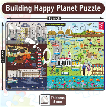 Wooden Building Happy Planet Big size Jigsaw Puzzle- 12*18 inch