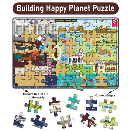 Wooden Building Happy Planet Big size Jigsaw Puzzle- 12*18 inch