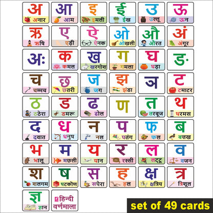 Wooden (MDF) Hindi Vowels and Consonants  Learning Flash card