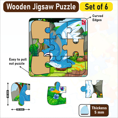 Wooden Jigsaw puzzle -6*6 inch-Set of 6