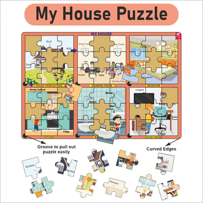 Wooden My House Big size Jigsaw Puzzle- 12*18 inch