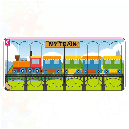 Wooden Strip Puzzle -My Train Design  -9*4 inch