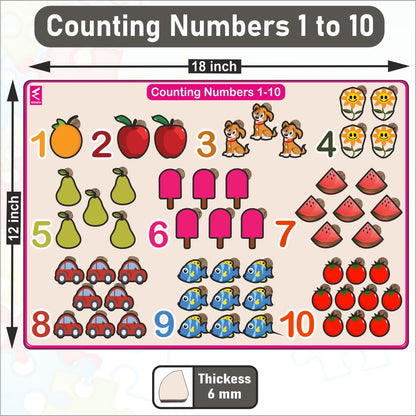 Wooden Number Counting 1-10 puzzle board game- 12*18 inch