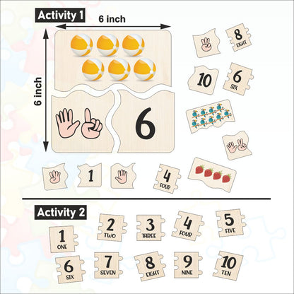 Wooden Numbers Matching Puzzle for Kids