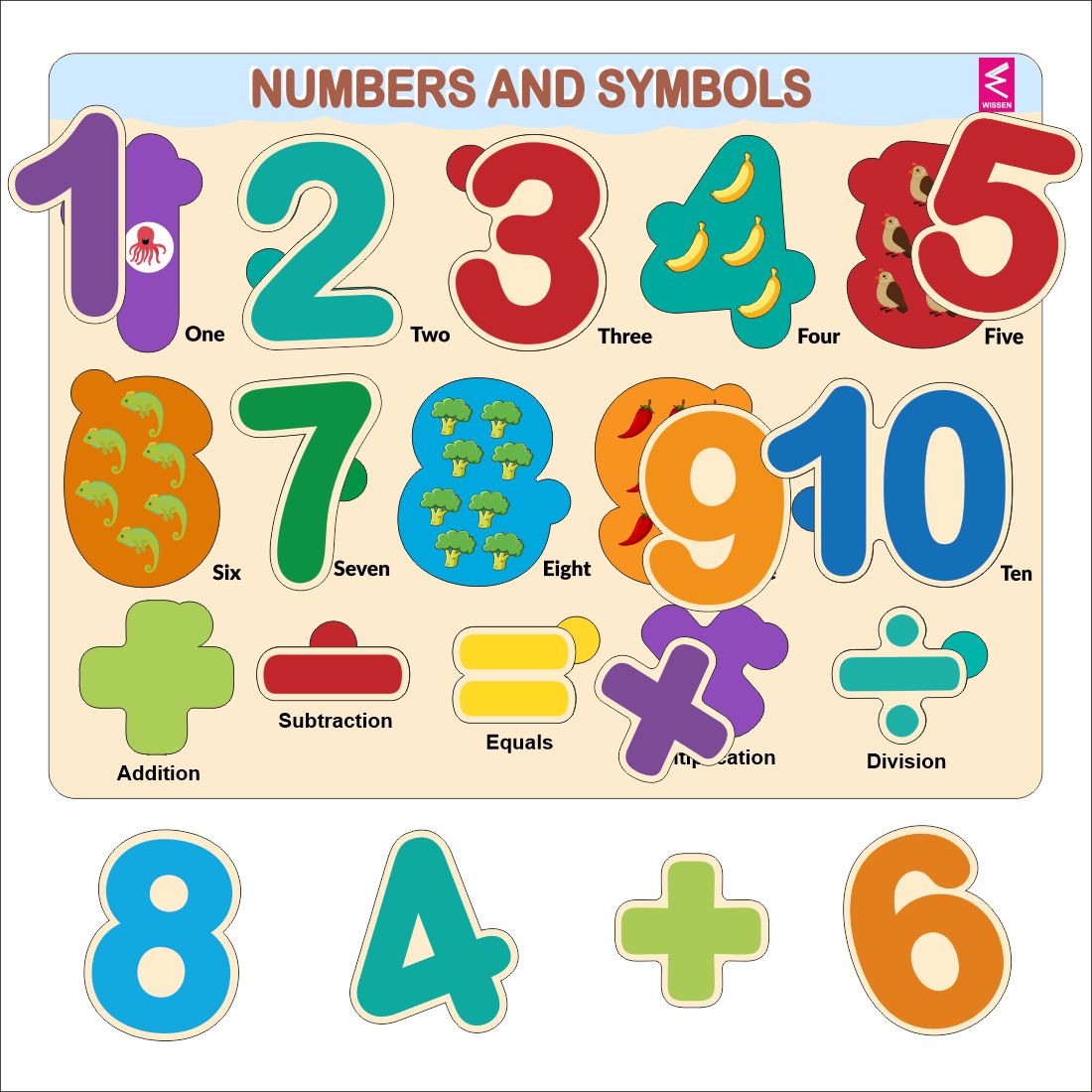 Wooden Hide and See Number 1-10 Counting Puzzle