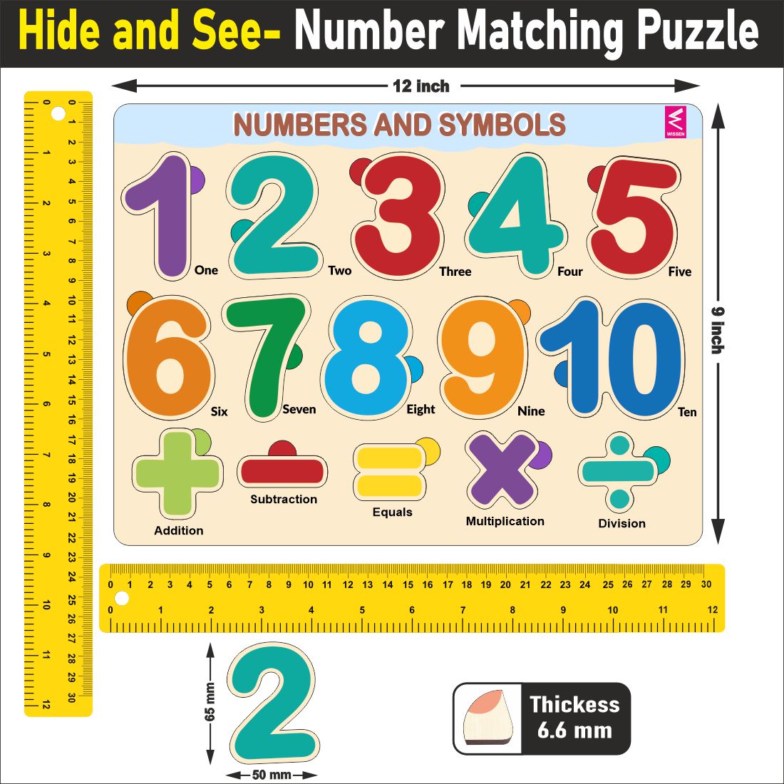 Wooden Hide and See Number 1-10 Counting Puzzle