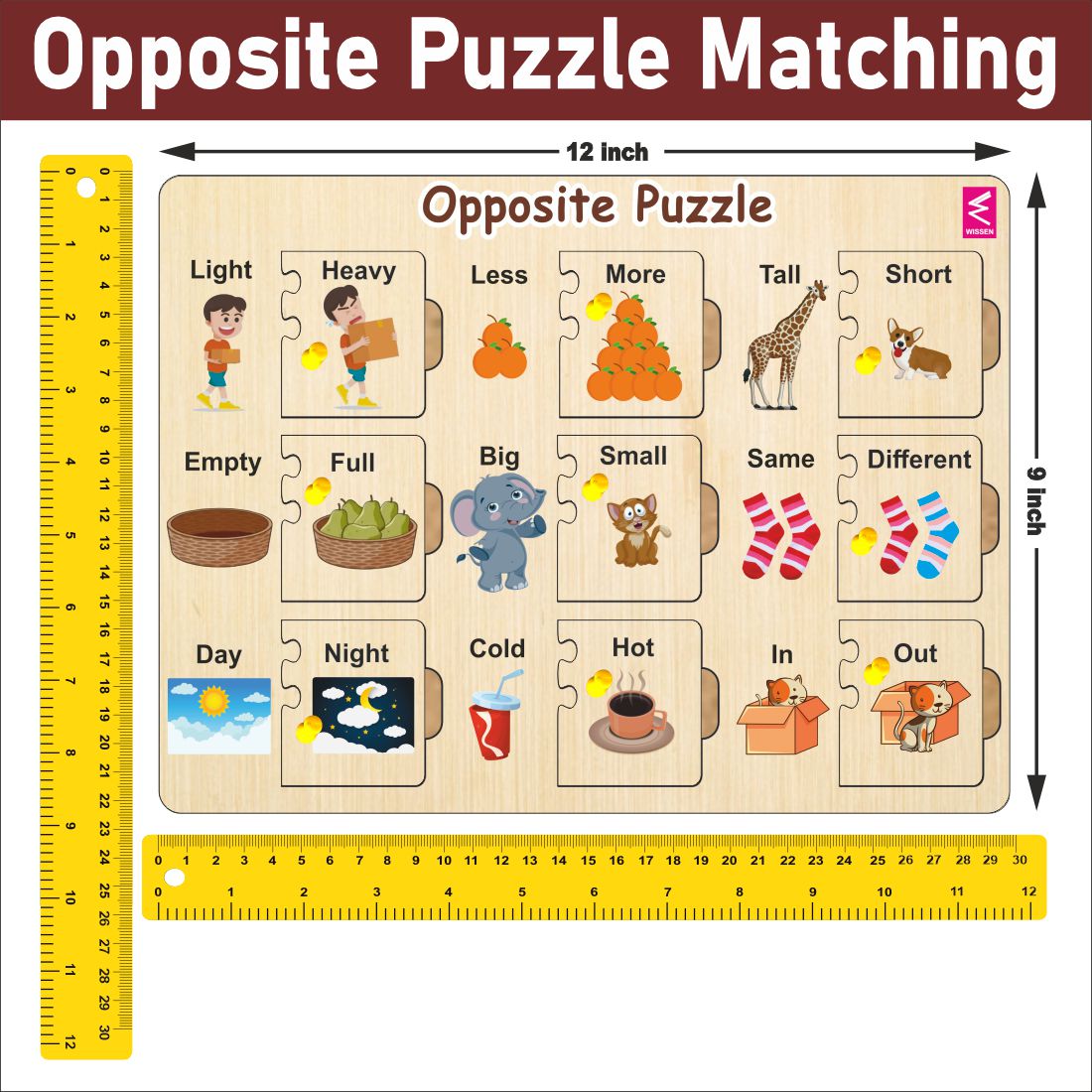 Wooden Self Correcting Opposite puzzle for kids