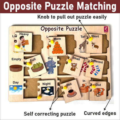 Wooden Self Correcting Opposite learning peg board puzzle