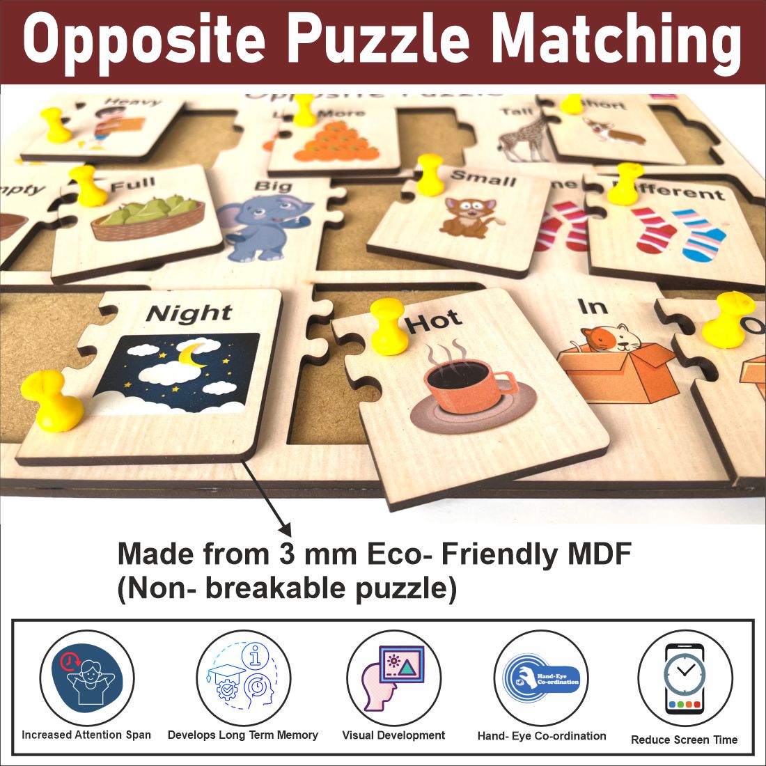 Wooden Self Correcting Opposite puzzle for kids