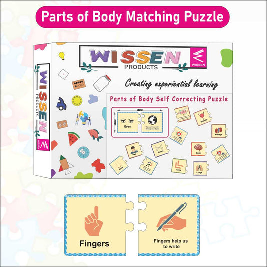 Wooden Parts of Body Self Correcting Matching Puzzle for kids