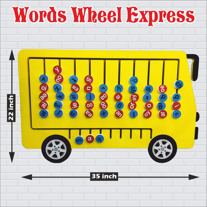 Wooden Words Wheel Express Phonetic word making game -2*3 ft