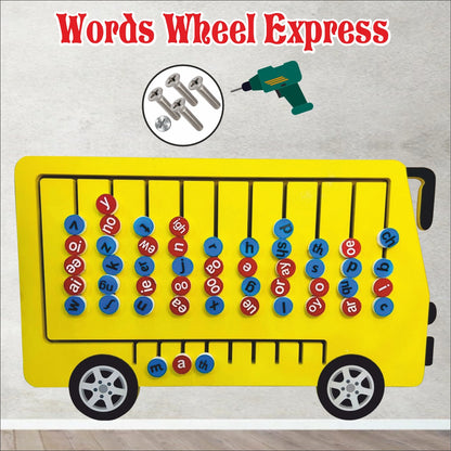 Wooden Words Wheel Express Phonetic word making game -2*3 ft