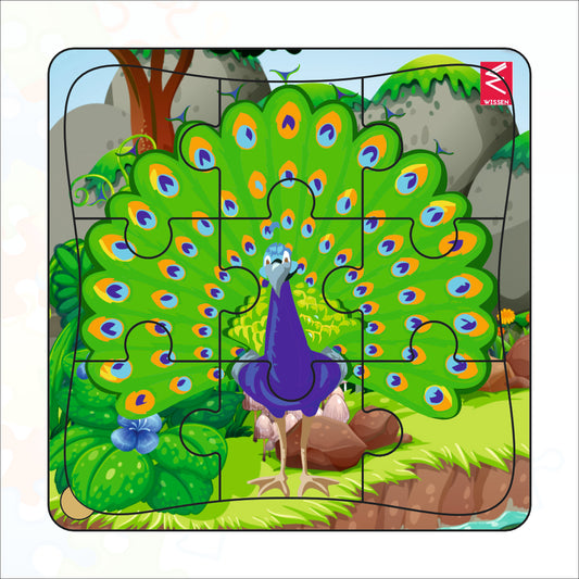 Wooden jigsaw Puzzle- 6*6 inch Peacock Theme