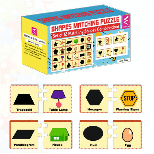 Wooden Shapes and Objects Matching Puzzle for kids-