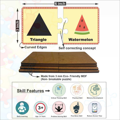 Wooden Shapes and Objects Matching Puzzle for kids-