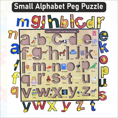 Wooden Small Alphabet Peg Board Puzzle- 12*12 inch