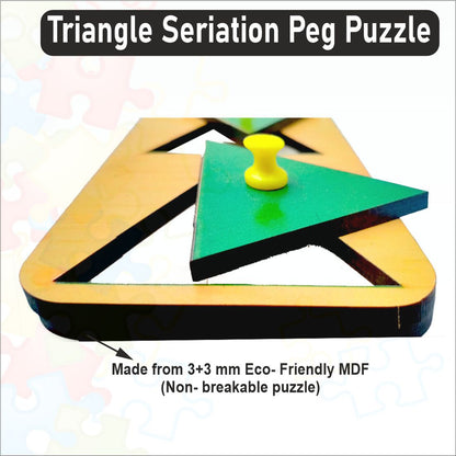 Wooden Triangle Seriation Peg Board Puzzle- 18*4 inch