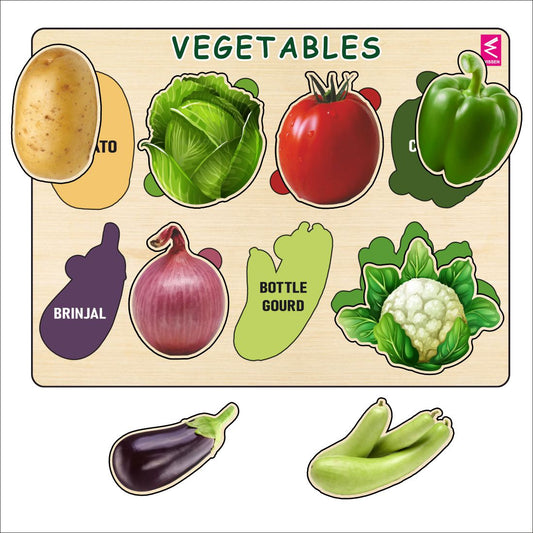 Wooden Hide and See Vegetable Puzzle