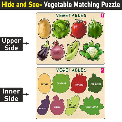 Wooden Hide and See Vegetable Puzzle