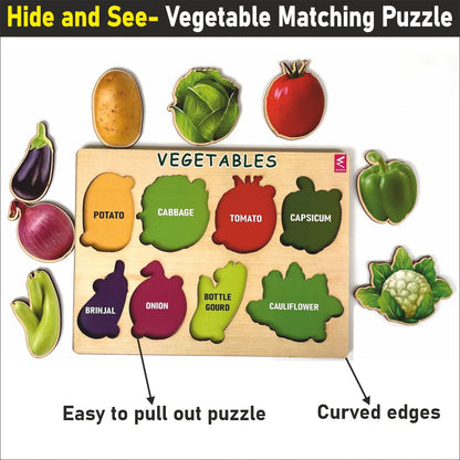 Wooden Hide and See Vegetable Puzzle