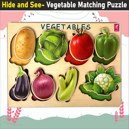 Wooden Hide and See Vegetable Puzzle