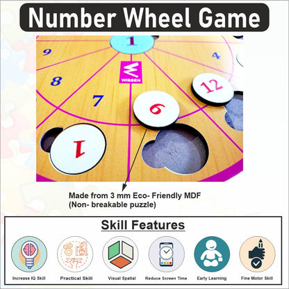 Wooden Maths Wheel Game