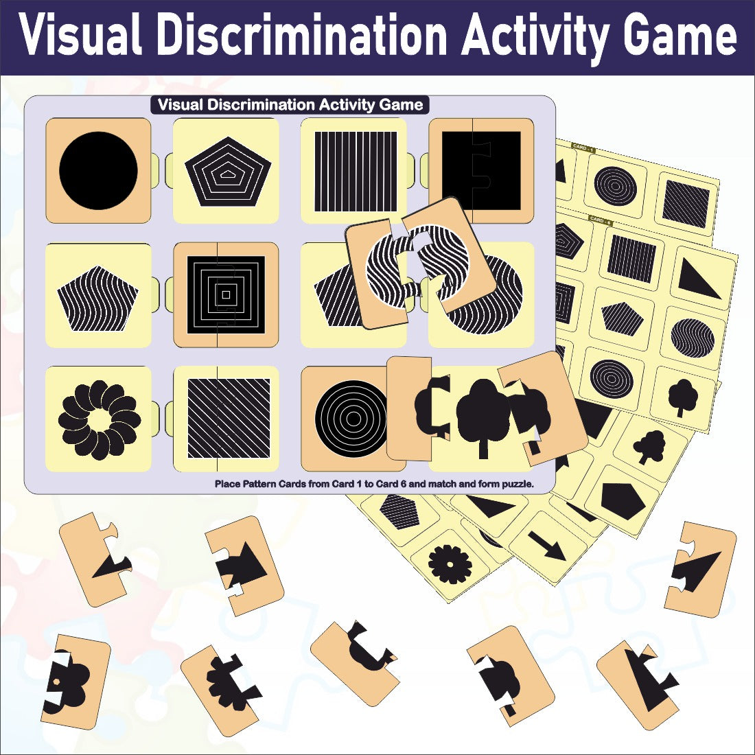 WISSEN Wooden Visual Discrimination Activity Game