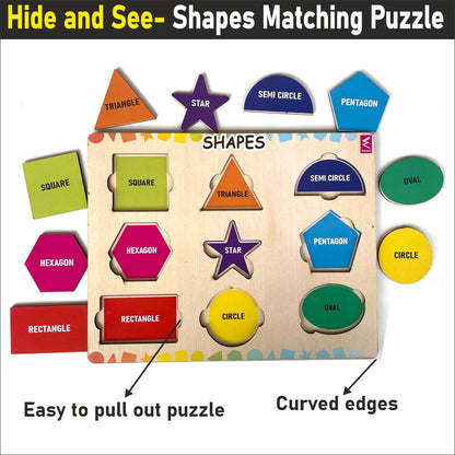 Wooden Hide and See Shapes Puzzle