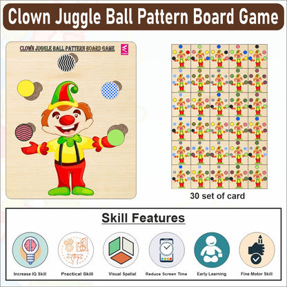 Wooden Clown Juggle Ball Pattern Board game