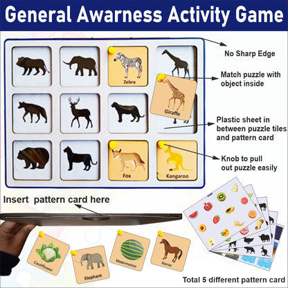 Wissen Wooden General Awareness Activity Game -5 in 1 Activities for Kids