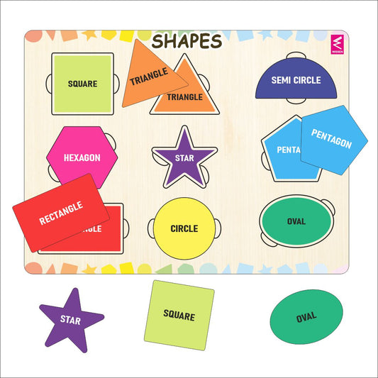 Wooden Hide and See Shapes Puzzle