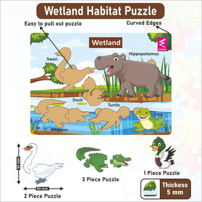 Wooden  Habitat Learning Puzzle board game for kids Set of 6